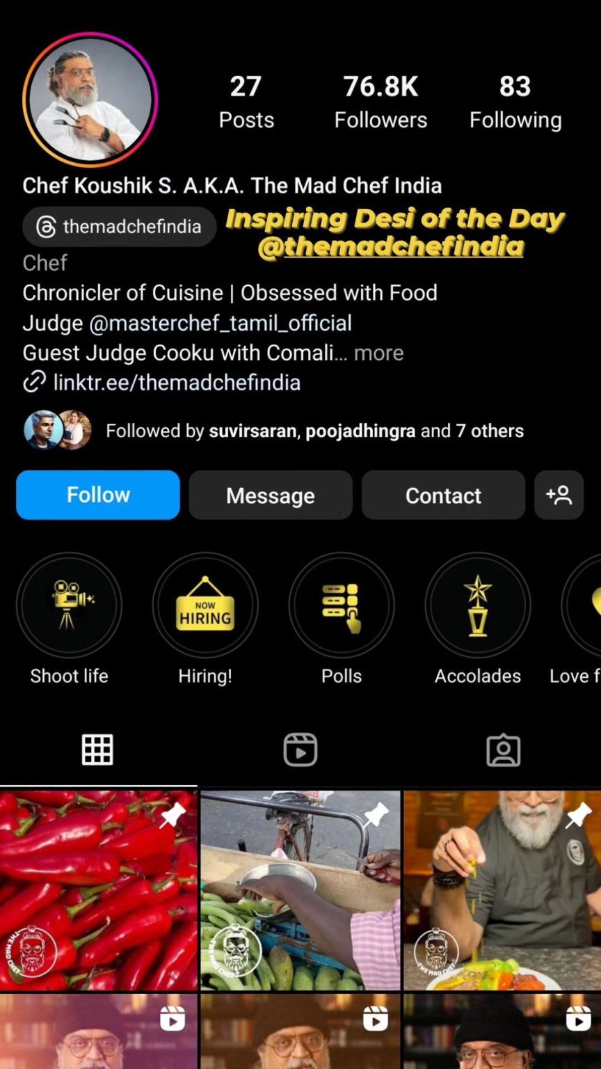 Chef Koushik Shankar Inspiring Desi of the Day Zee Apna